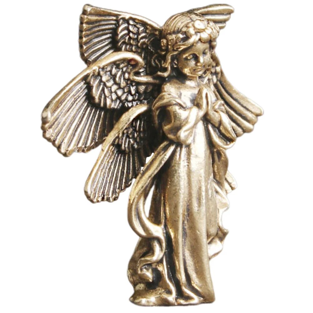 Brass Craft Angel Figurine Angel Statue Sculpture Small Cupid-shape Decoration image 0