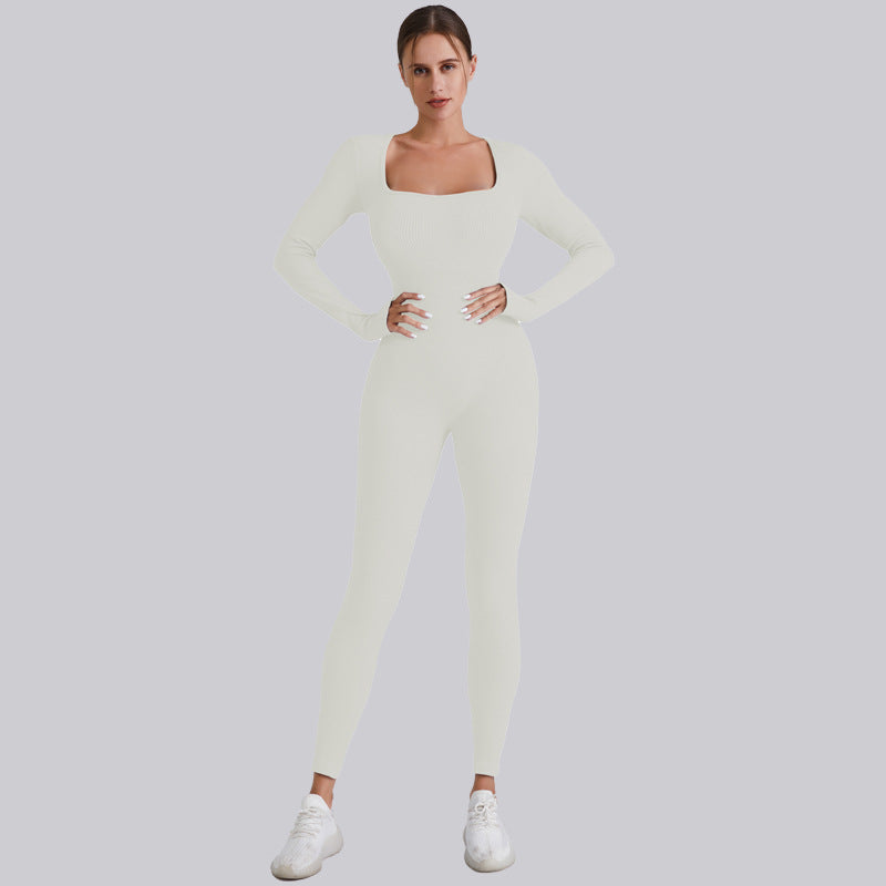 Oulylan Tracksuit Jumpsuit Gym Workout Yoga Clothes Fitness Long Sleeved One Pi image 2