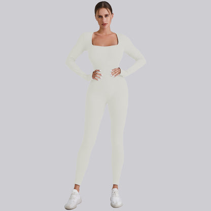 Oulylan Tracksuit Jumpsuit Gym Workout Yoga Clothes Fitness Long Sleeved One Pi image 2
