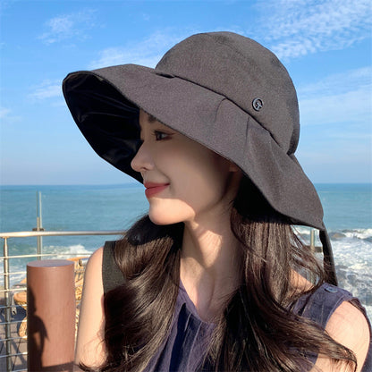 Sunscreen Hat With Bow, Large Brim For Covering The Face To Prevent Ultraviolet image 4