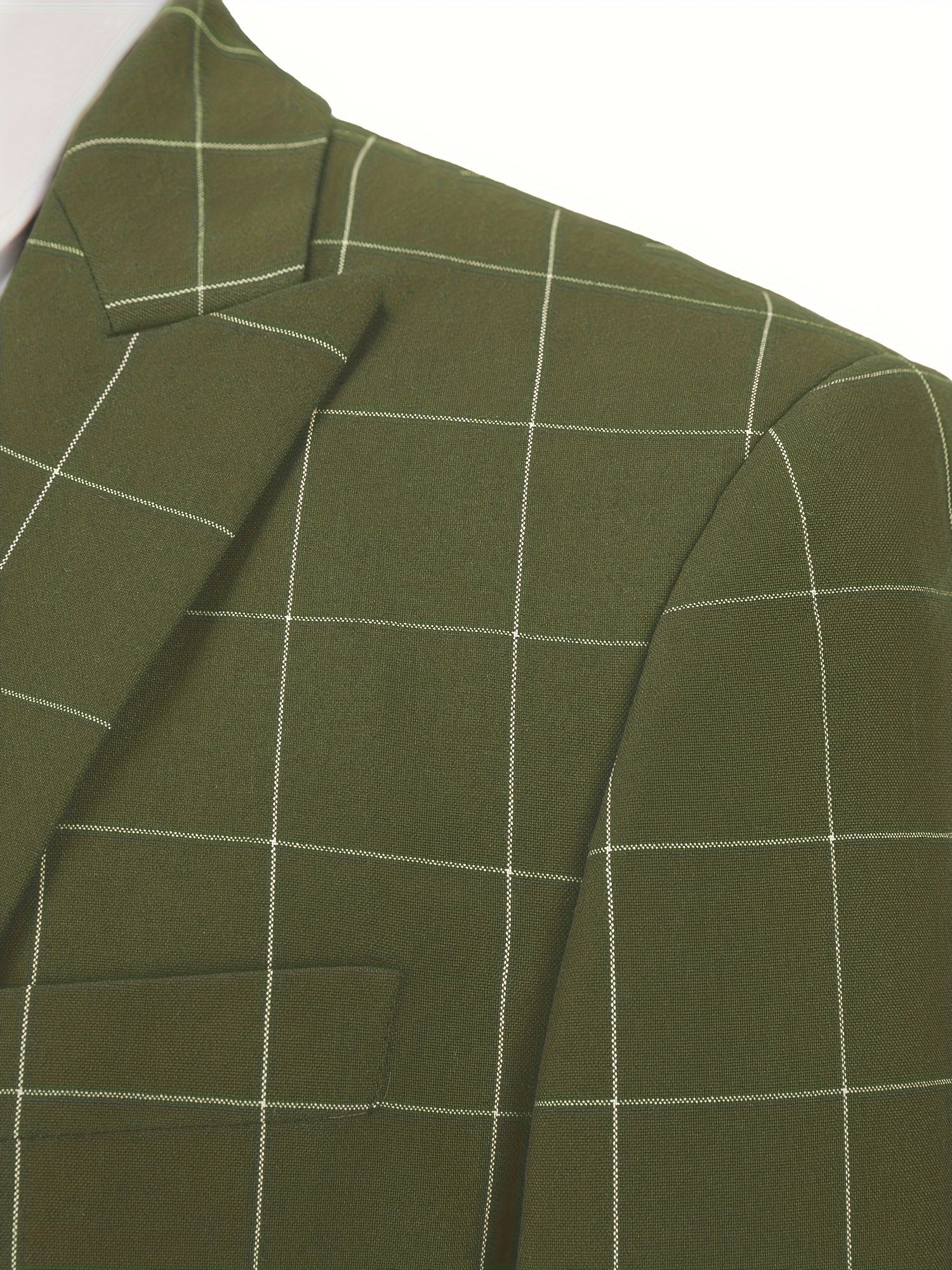 Elegant Men's Suit 3 Pieces Plaid Tuxedos Business Suits Slim Fit Double Breast image 6