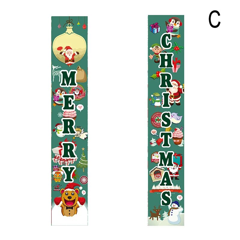 Christmas Decorations Red Merry Christmas Porch Sign Xmas Hanging for Home door