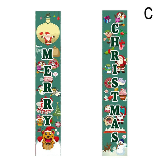 Christmas Decorations Red Merry Christmas Porch Sign Xmas Hanging for Home door