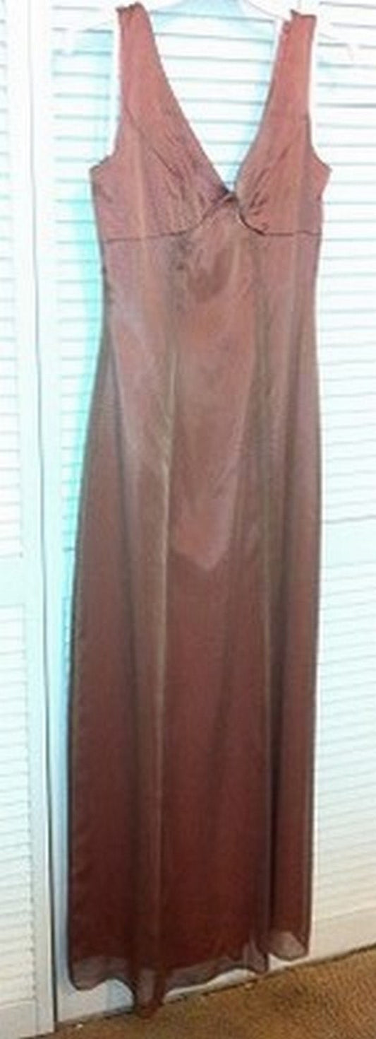 Watters & Watters Crepe Beige Ball Gown & Long Coat Set | Acetate | 61" Length | Size 4