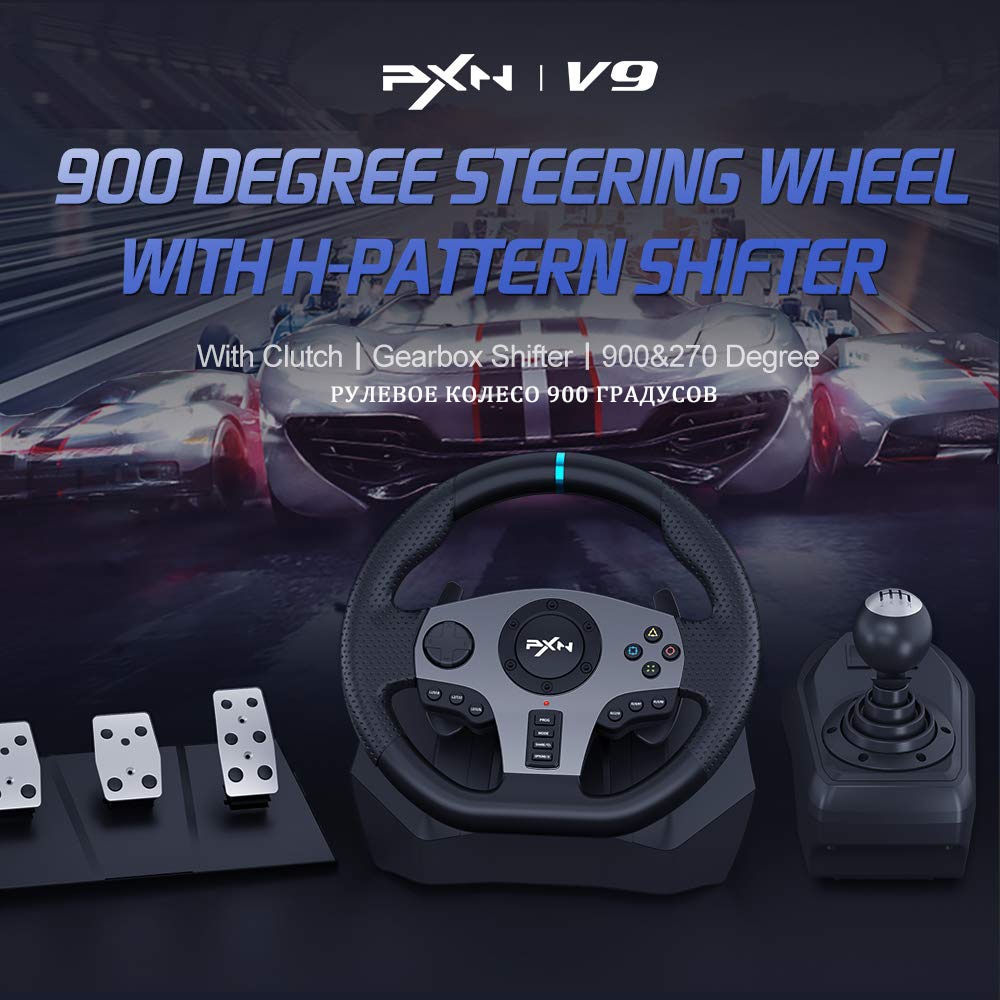 Gaming Steering Wheel PXN V9 Volante PC Gaming Racing Wheel for PC Windows 7/8/ image 2