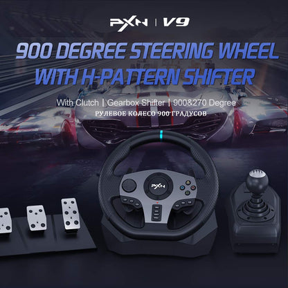 Gaming Steering Wheel PXN V9 Volante PC Gaming Racing Wheel for PC Windows 7/8/ image 2