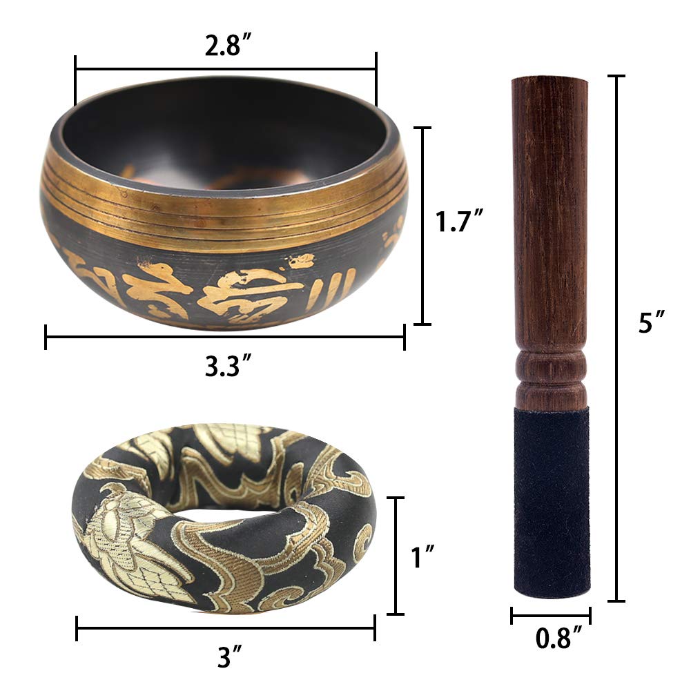 Tibetan Singing Bowl Set Lotus Unique Gift Helpful for Meditation Yoga Relaxati image 2
