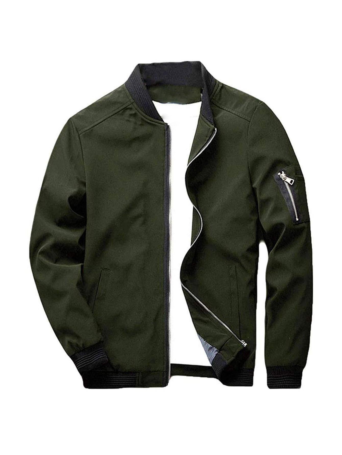 Men's Fashion Jacket, Baseball Style Outerwear, Casual and Versatile, Suitable  image 1