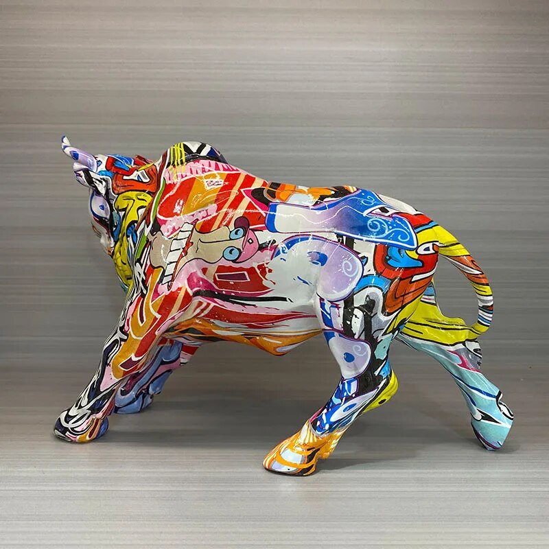 Nordic Creative Nordic Creativity Wall Street Resin Bull Figurine Cattle OX Sta image 7