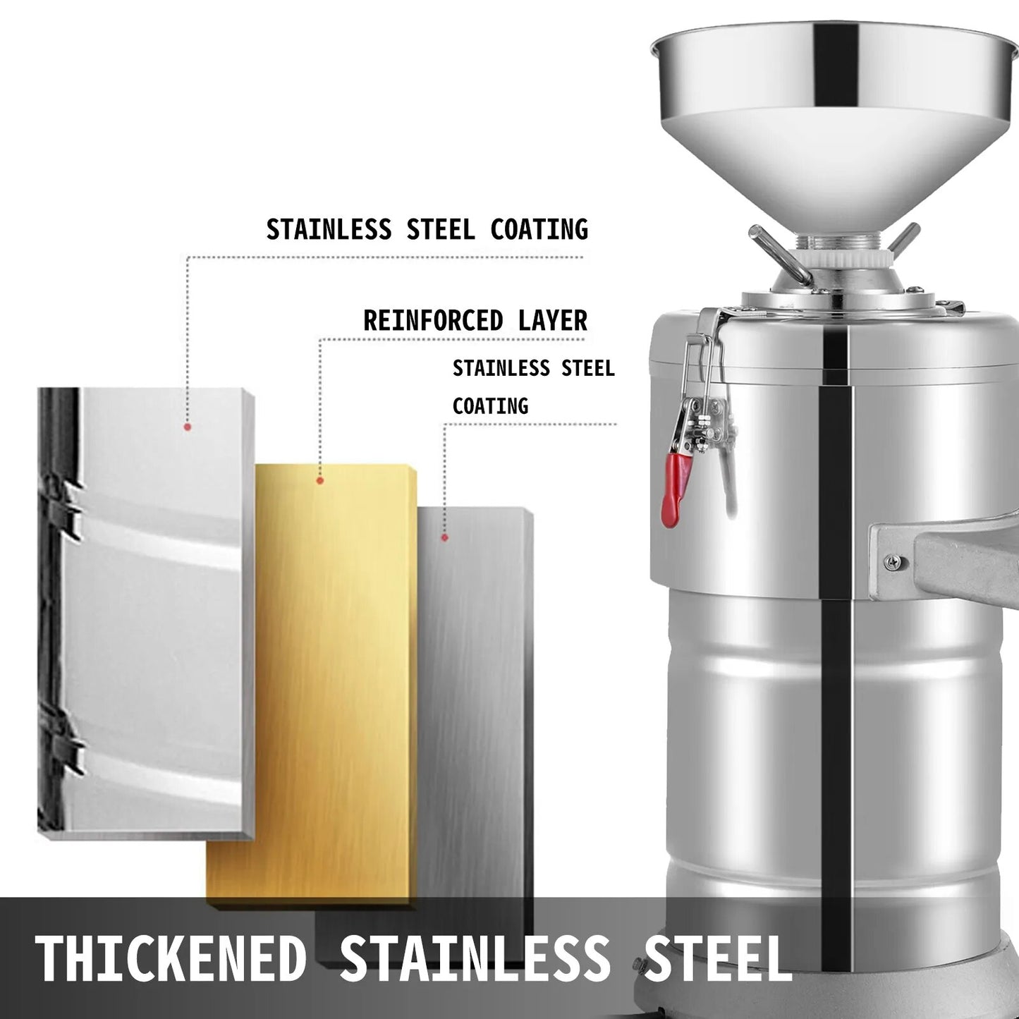 VEVOR 15Kg/H Peanut Butter Maker 1100W Electric Commercial Walnuts Nuts Stuff G image 4