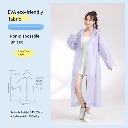 Women Waterproof Long Raincoat Waterproof Hooded EVA Rain Jacket Man Poncho Out image 2
