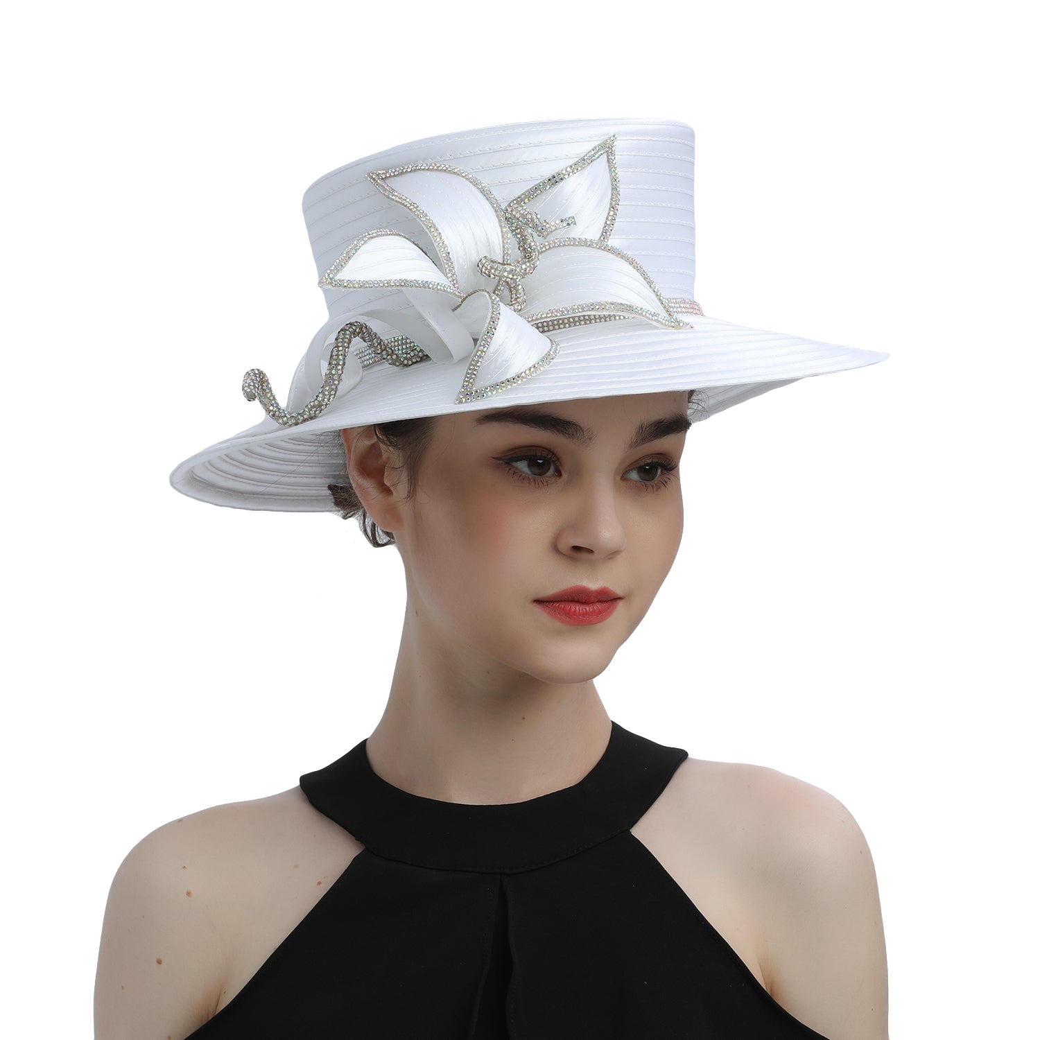 Perfect Most Popular Satin Cloth Church Hat Deluxe Unique Photography Wedding H image 0