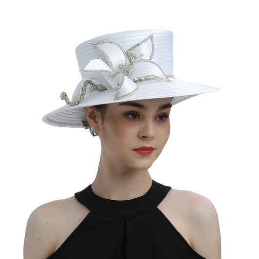 Perfect Most Popular Satin Cloth Church Hat Deluxe Unique Photography Wedding H image 0
