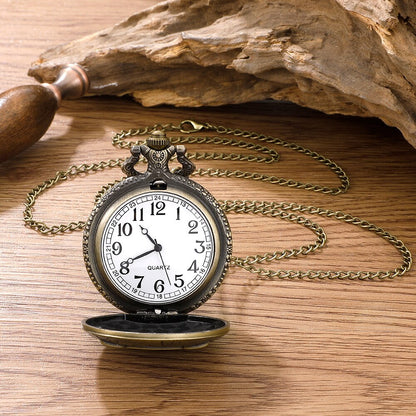 Antique Bronze Night Owl Necklace Quartz Pocket with Chain Necklace Vintage Qua image 4
