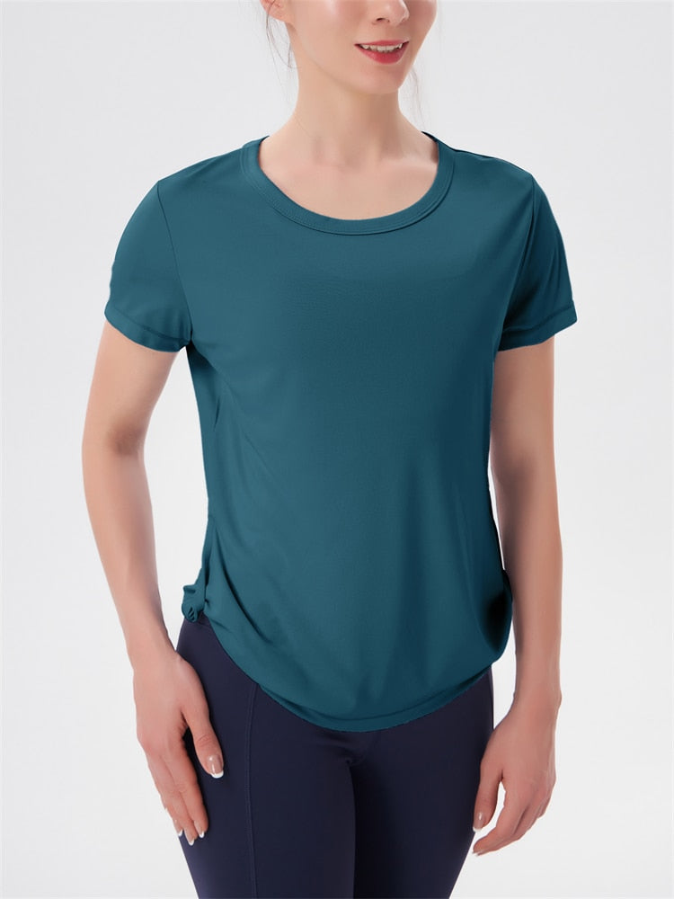 Tops For Women 2023 Loose Yoga Shirt Women's Clothing Short Sleeve Running T-Shi image 5