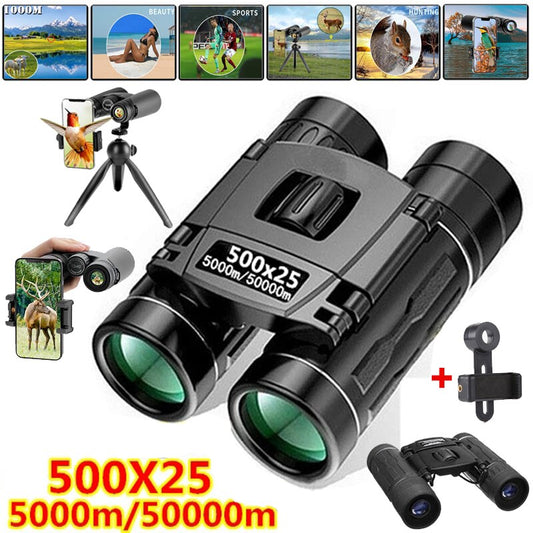 500X25 Portable Hd Zoom 5000M/50000M Binoculars Telescope Powerful Folding Long image 0
