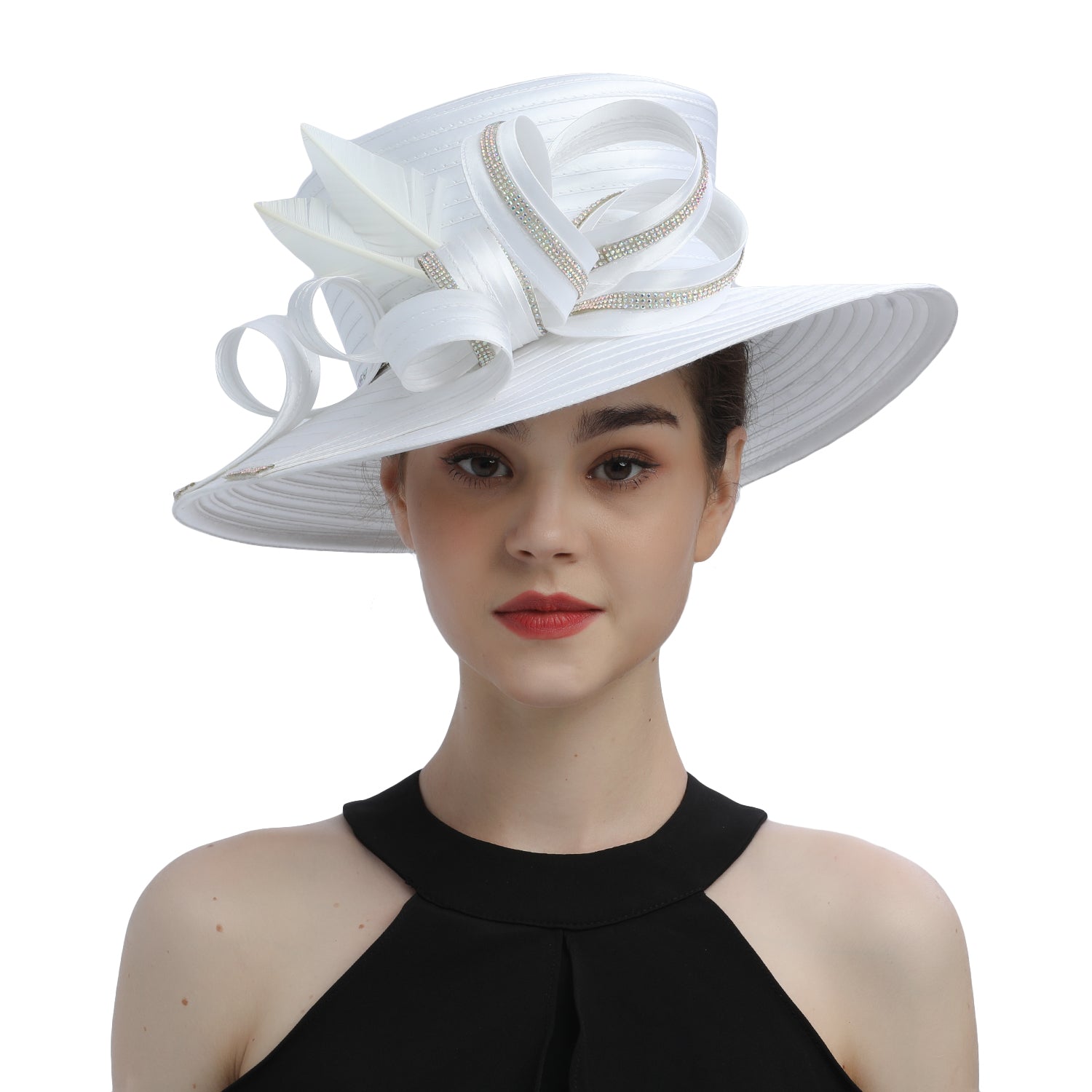 Perfect Most Popular Satin Cloth Church Hat Deluxe Unique Photography Wedding H image 47