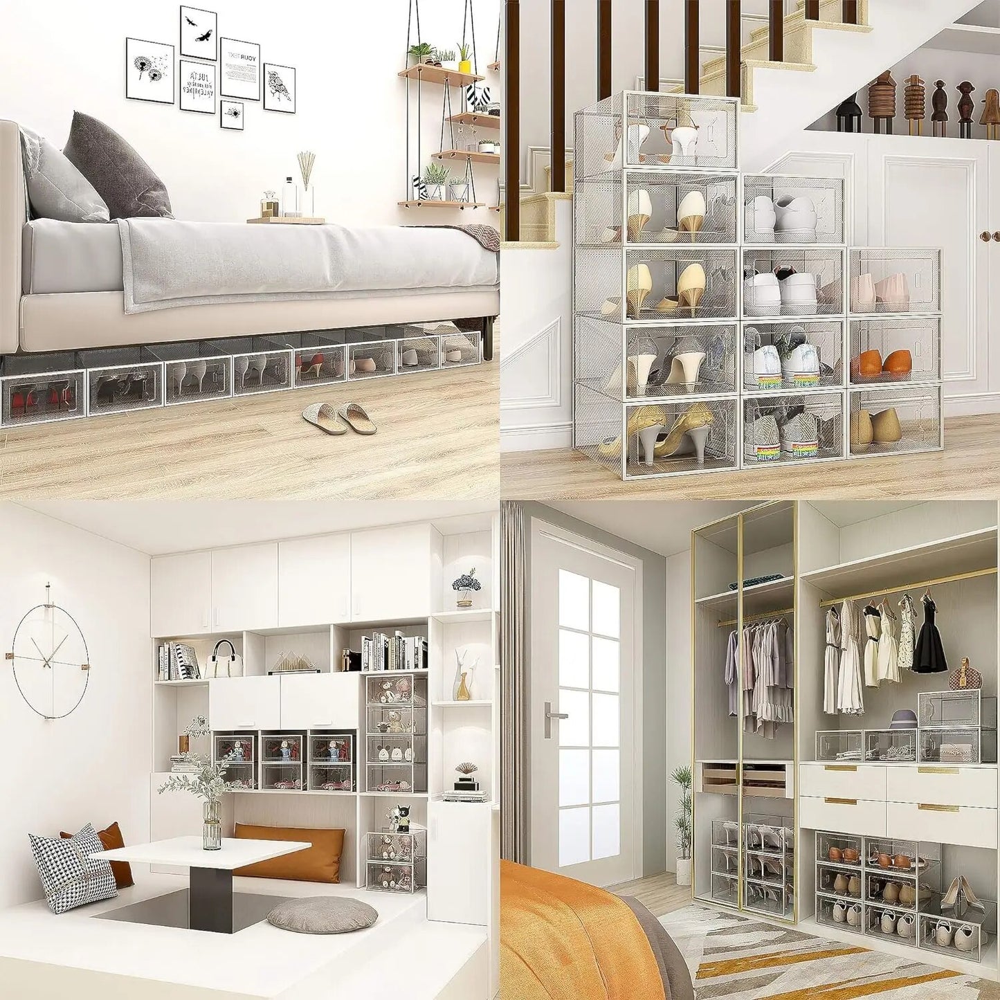 SEE SRPING XX-Large 12 Pack Shoe Storage Box, Clear Plastic Stackable Shoe Orga image 4