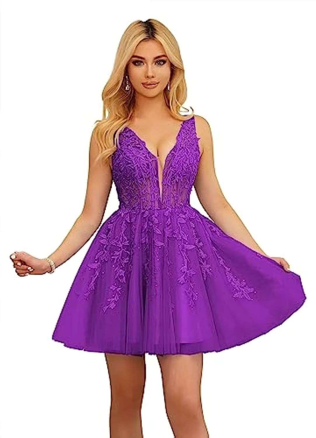  V-Neck Sleeveless Cocktail Party Dresses Appliques Beading A-Line Sho image 6