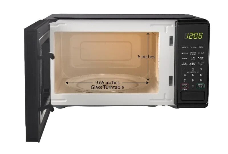 0.7 Cu ft Compact Countertop Microwave Oven, Black/ Red/ White image 4