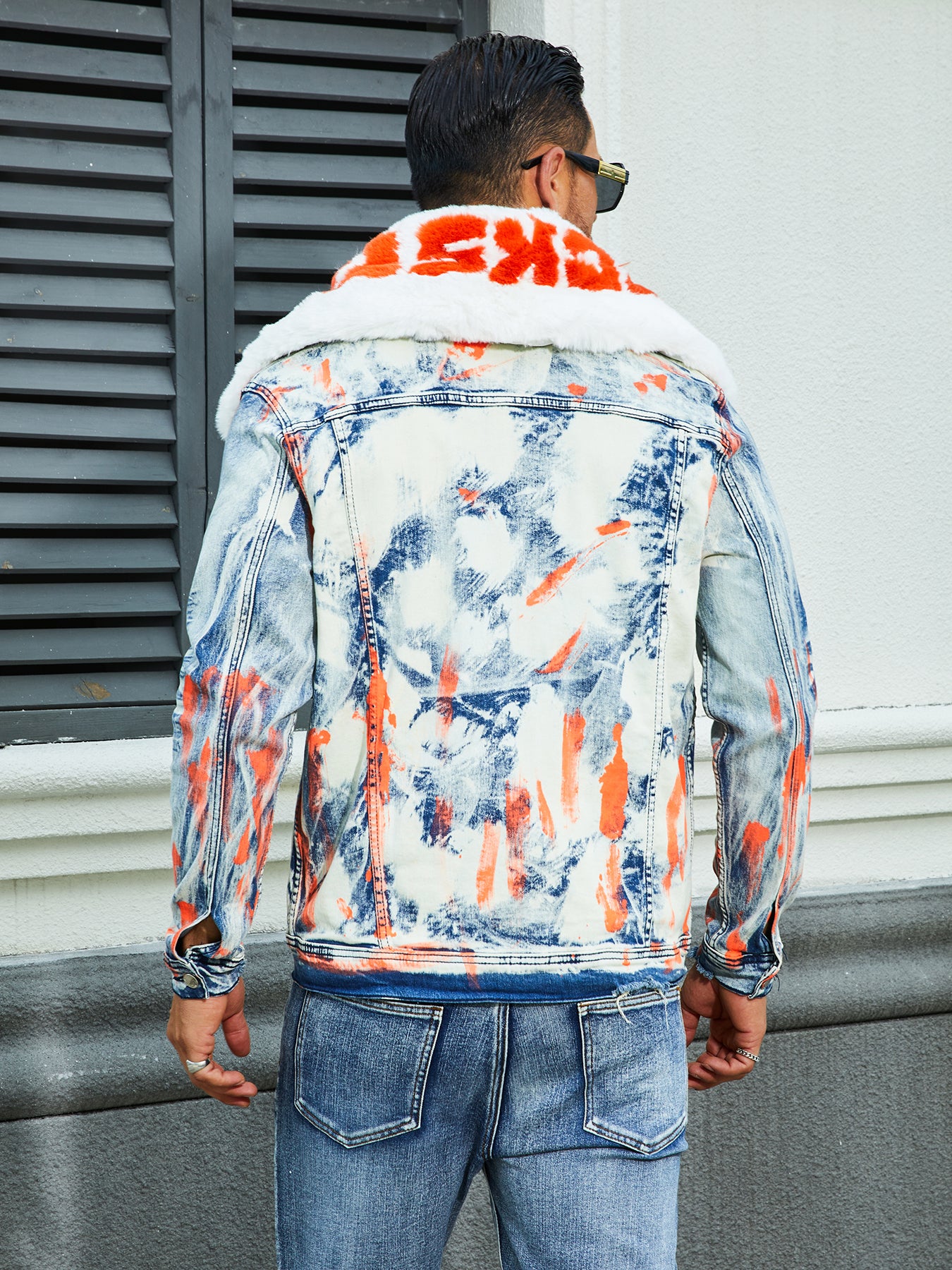 Men's Fashion Stretch Jacket, Full Stripe Print, Fashion Wash, Patterned Bay, S image 3