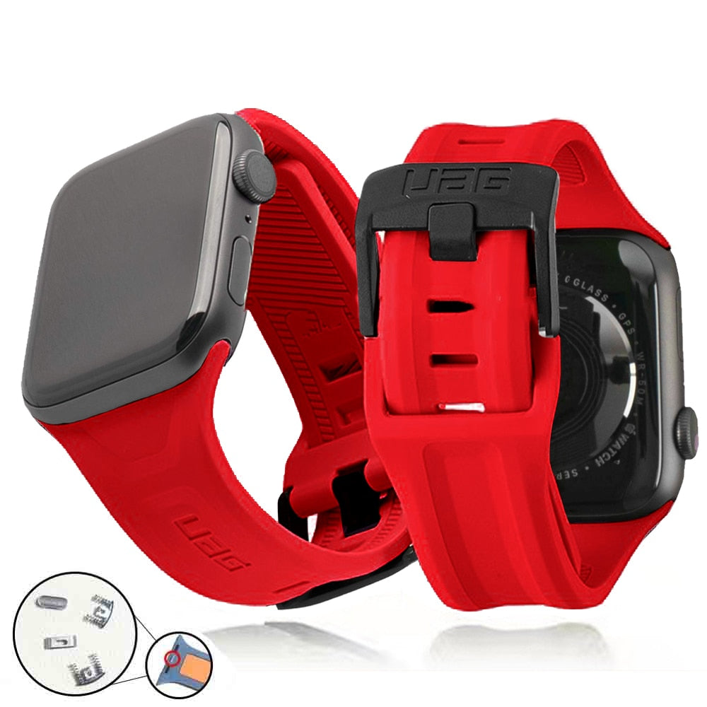 Silicone Strap for Apple watch Band 44mm 40mm 49mm 45mm 41mm UAG 42 watchband b image 11