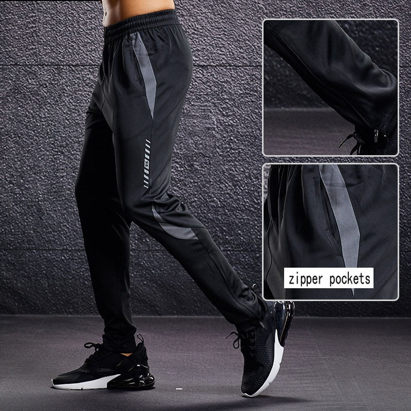 Men Sport Pants Running Pants With Zipper Pockets Soccer Training Jogging Sport image 6