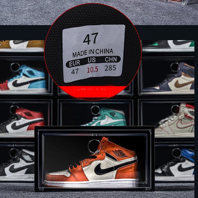 high quality Sneakers Box  plastic shoe box Stackable Cabinet Storage Box high- image 5
