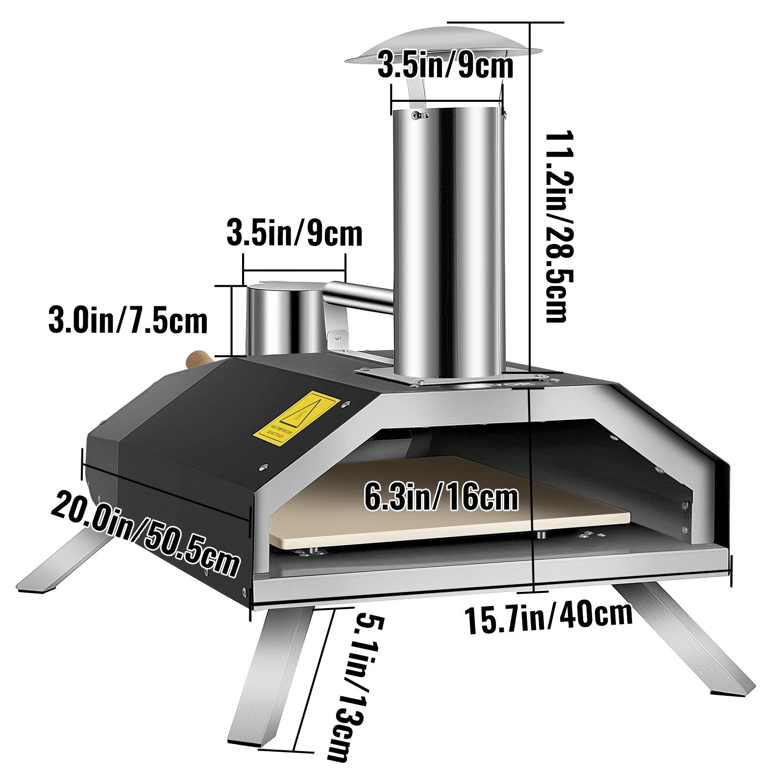 VEVOR Portable Pizza Oven Good Insulation Effect 304 Stainless Steel Foldable F image 5