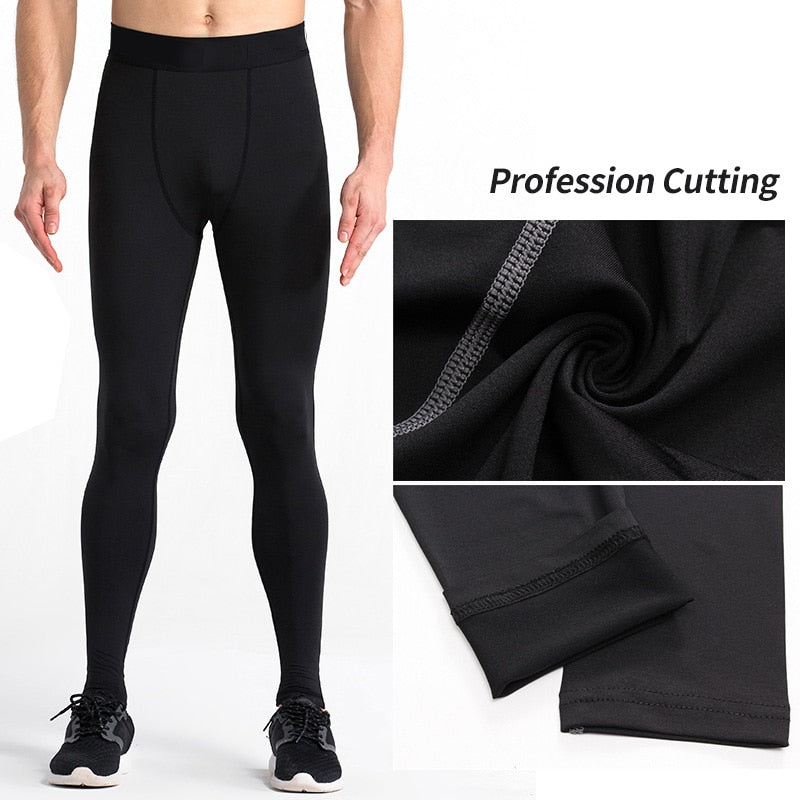 Men's Gym Compression Leggings Sport Training Pants Dry Fit Running Tights Fitne image 5