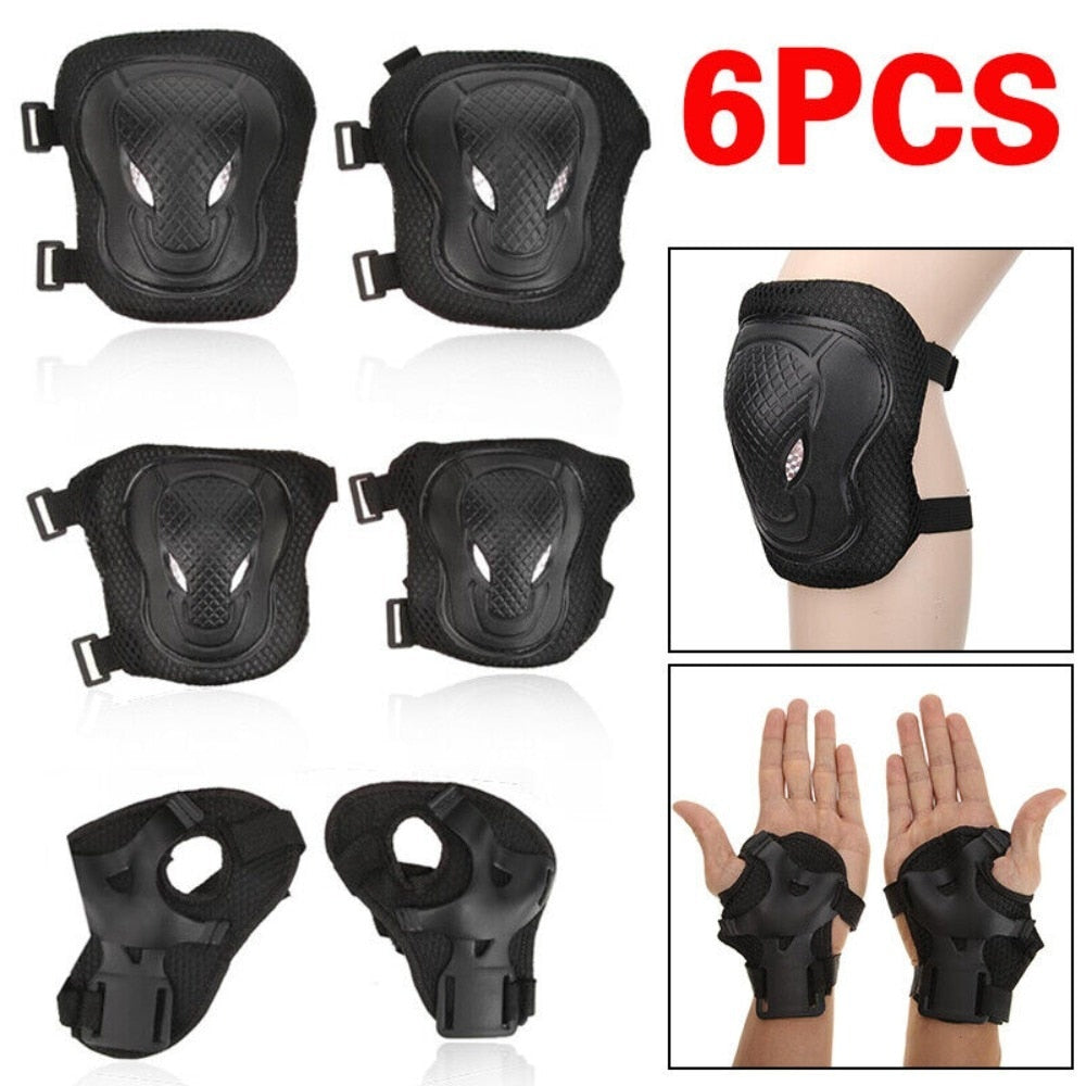 Women Men Elbow Wrist Knee Pads Protective Gear Set Skate Roller Cycling Bike image 0