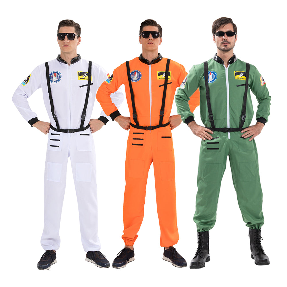 Adult Astronaut Cosplay Costume Men's Spaceman Halloween Party Jumpsuits Carniv image 1