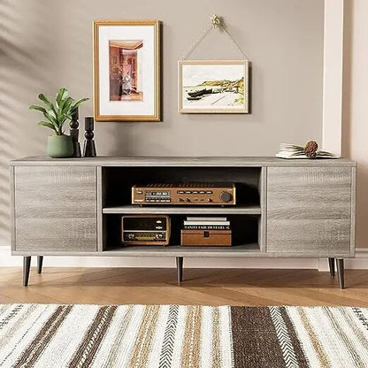 Mid-Century Modern TV Stand for 55/65 " TV, Entertainment Center with Storag image 1