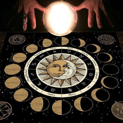 Wheel of the Zodiac Altar Tarot Cloth Tablecloth Moon Phase Velvet Astrology Ta image 7