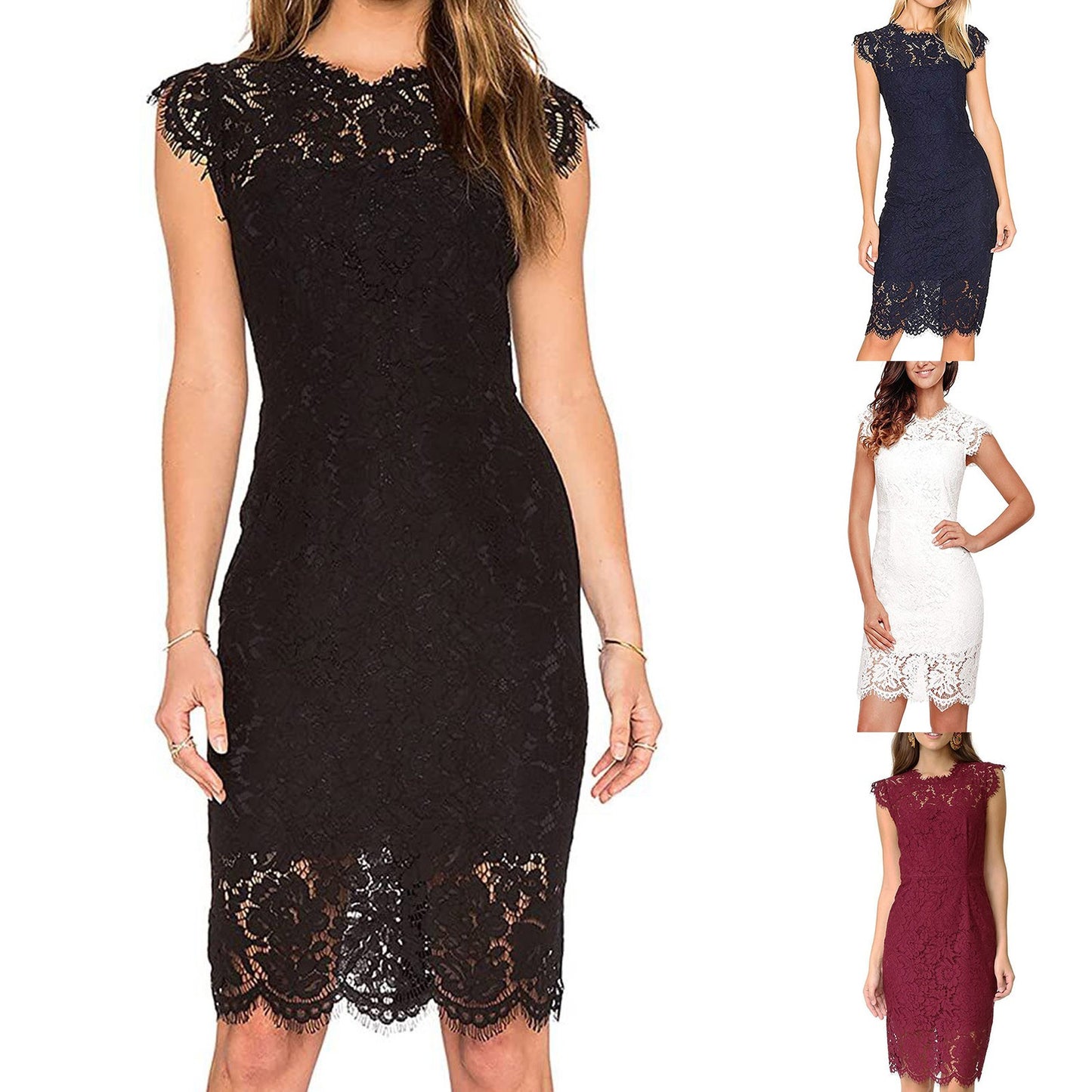 White Lace Party Dresses for Women Vestidos De Fiesta Sexy Flower Lace Hollow O image 2