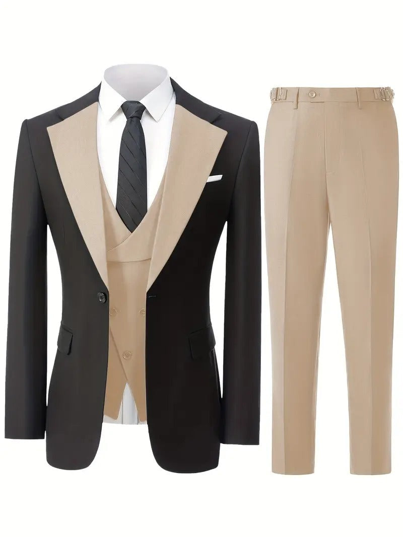 New Men's Suits 3 Pieces Groom man Slim Fit Wedding Prom Party Tuxedo Elega image 1