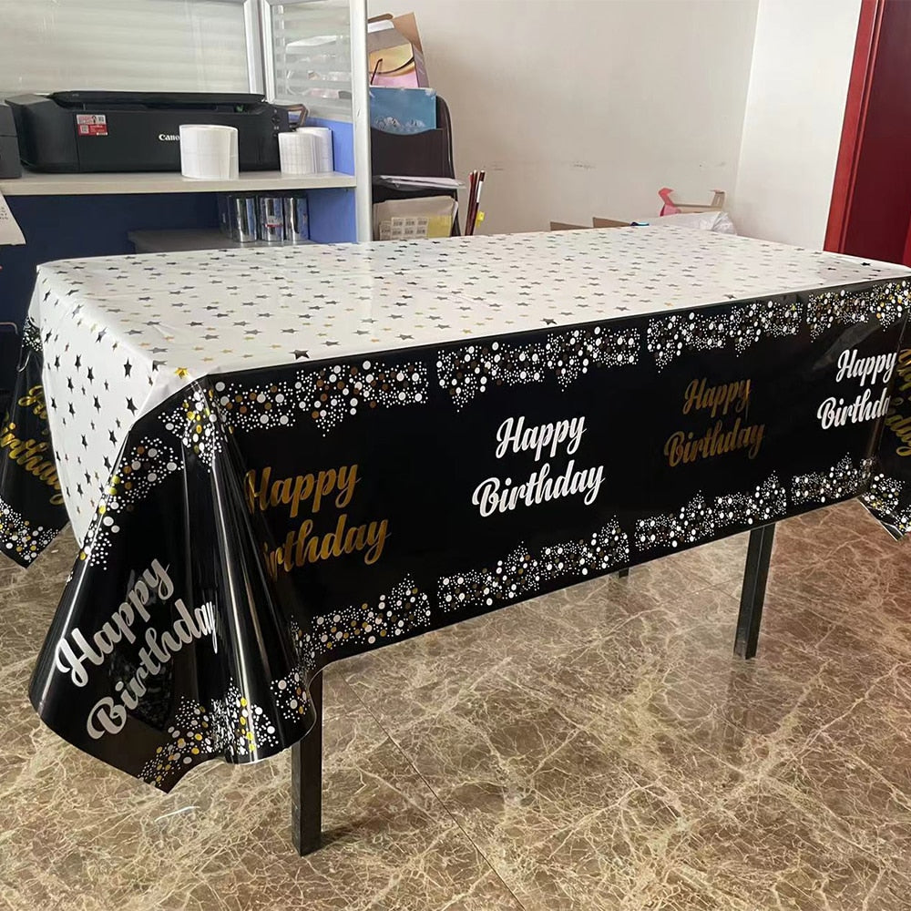 Rectangle Happy Birthday Party Tablecloth Birthday Party Dining Decorations Kid image 2