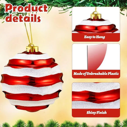 8 Pack Christmas Ball Ornaments 6 " Christmas Candy Ball Plastic Balls for H image 4