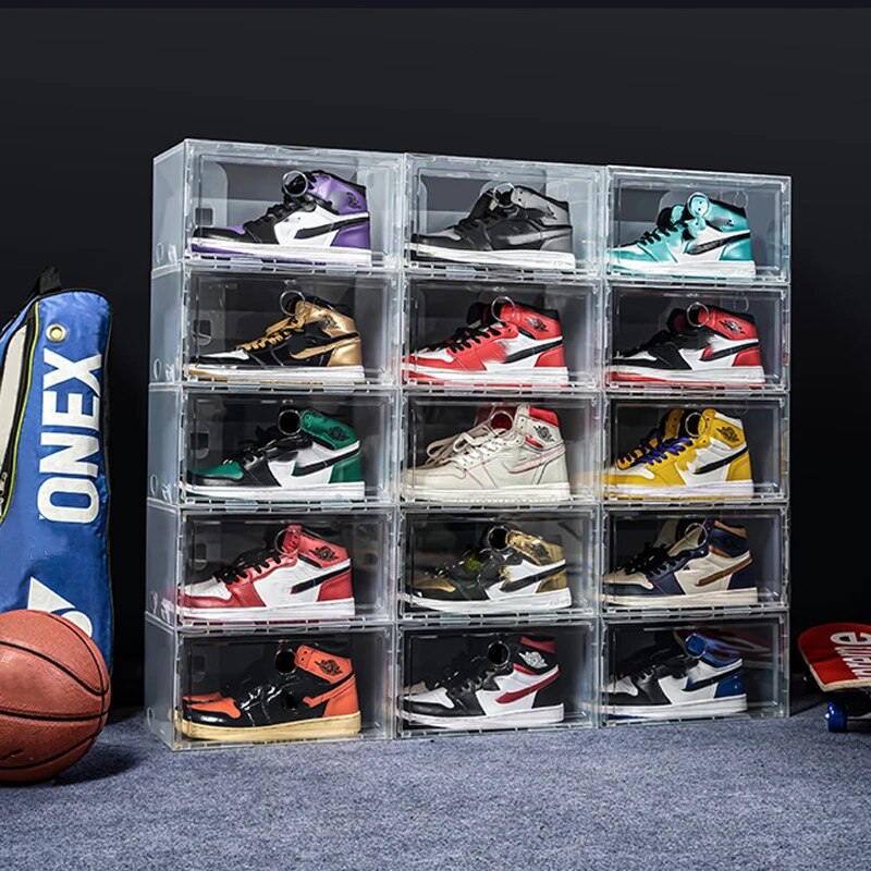 high quality Sneakers Box  plastic shoe box Stackable Cabinet Storage Box high- image 2