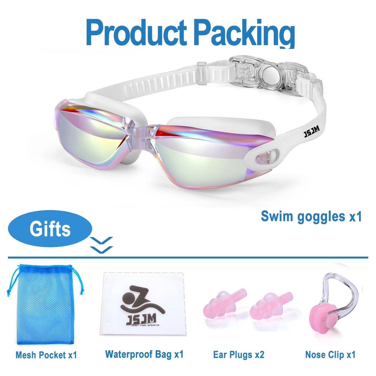 JSJM New  Adult Anti-fog UV Protection Lens Men Women Swimming Gogg image 4