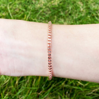 Aokaishen Round Snake Link Bracelet for Women Real Gold Plated Hip Hop Jewelry image 2