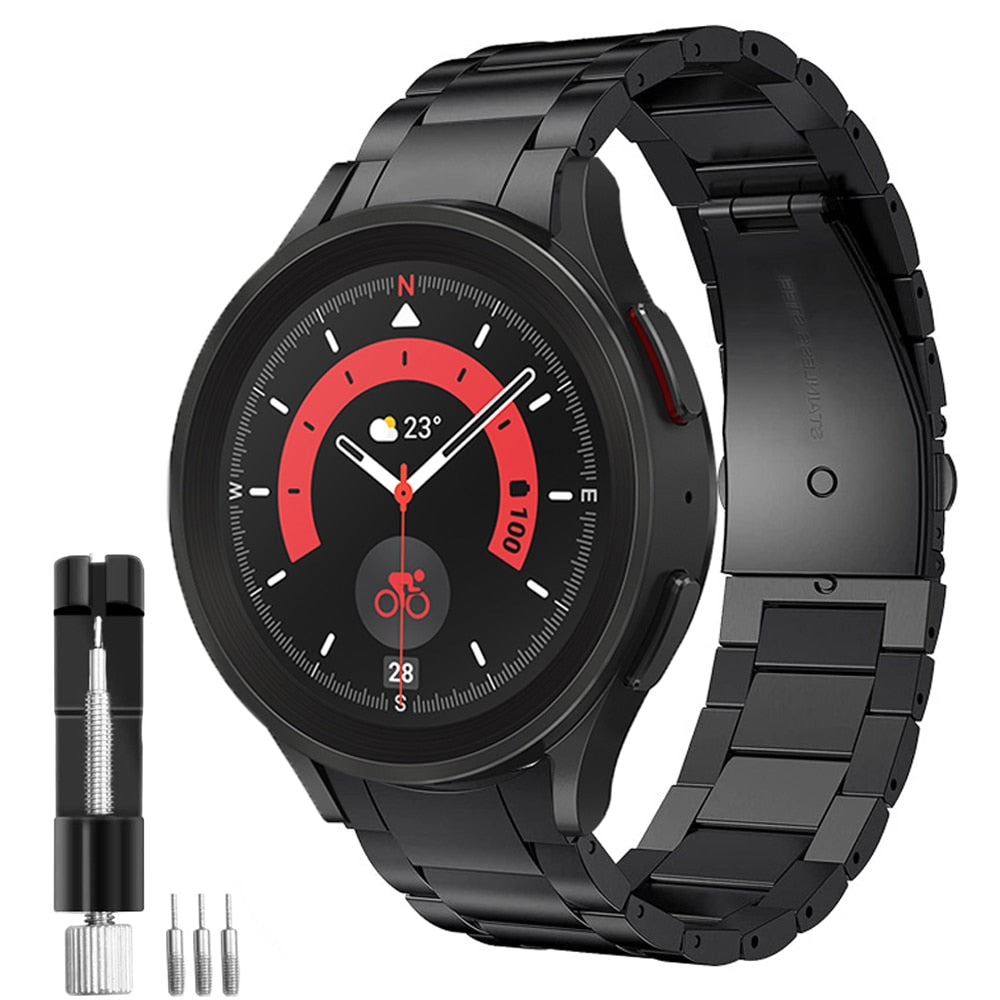 Galaxy Watch 4 5 Stainless Steel Strap Samsung Watch4/5/6 44mm 40mm Classic 47m image 1