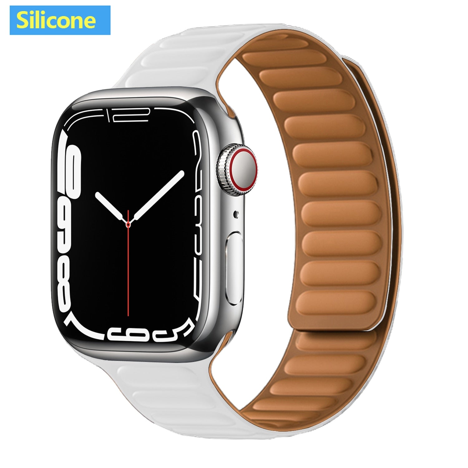 Leather Link For Apple Watch Band 45mm 41mm 44mm 40mm 49mm Original Magnetic Lo image 24