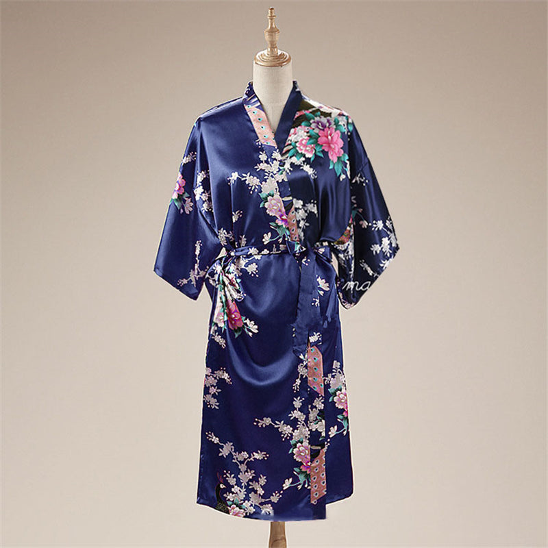 Womenatin Pajamas Bathing Robe Gown Japanese Traditional Womenakura Kimono