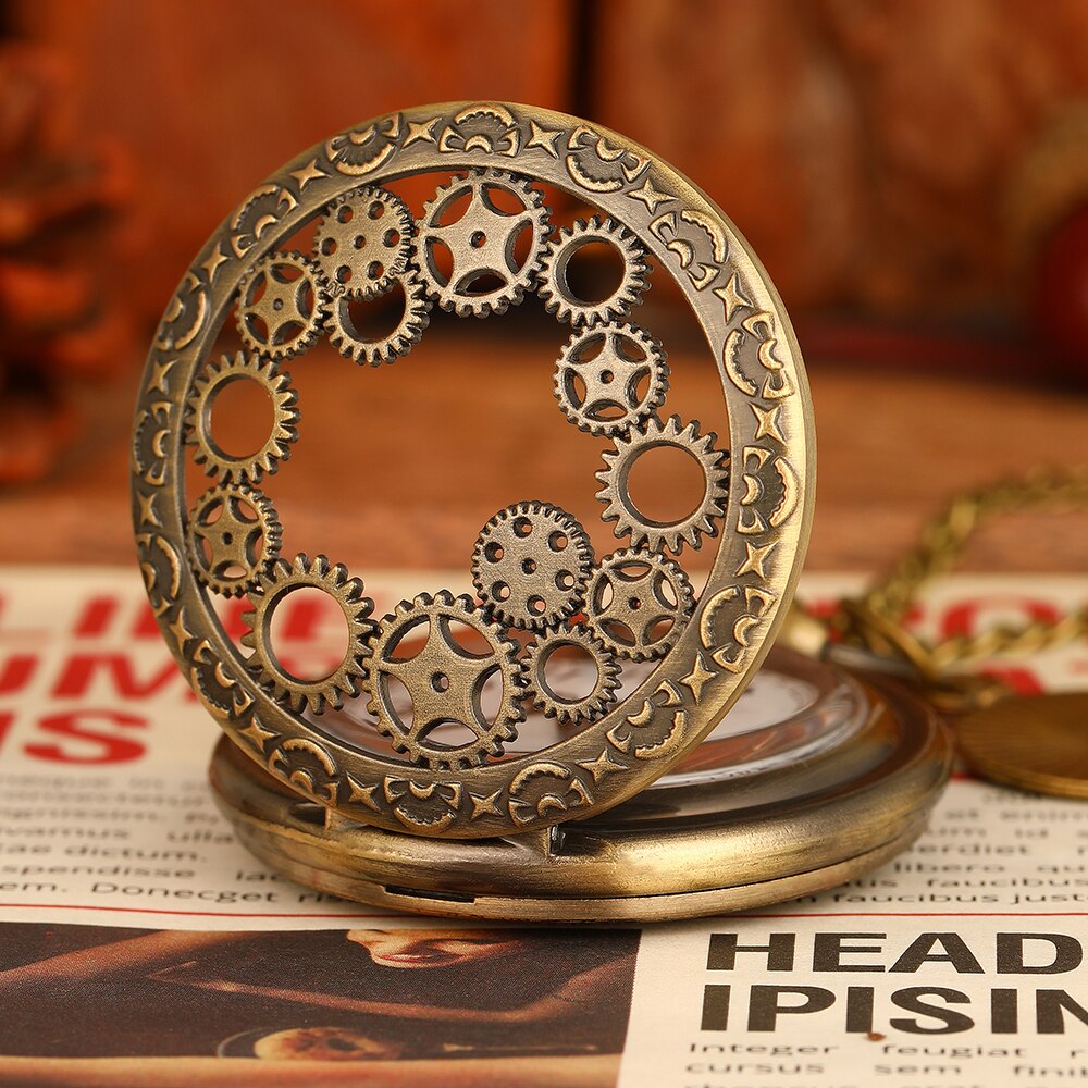 Vintage Pocket Watch Unisex Charm Roman Numerals Quartz Watch Steampunk Pocket  image 3