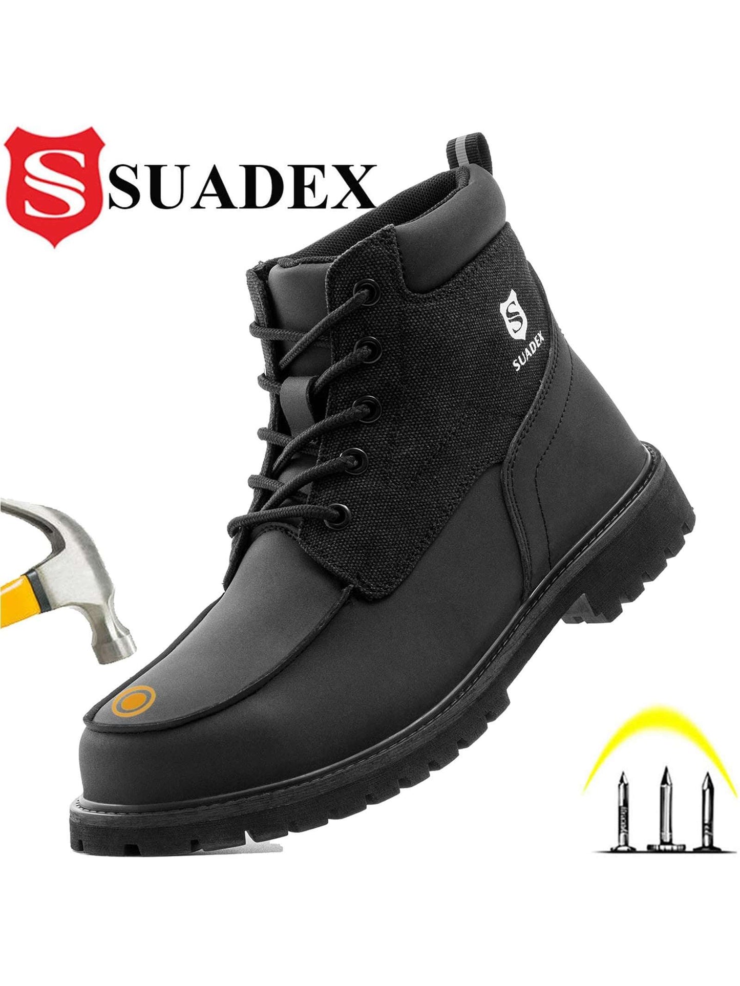 SUADEX Steel Toe Boots for Men Women Waterproof Indestructible Work Safety Boot
