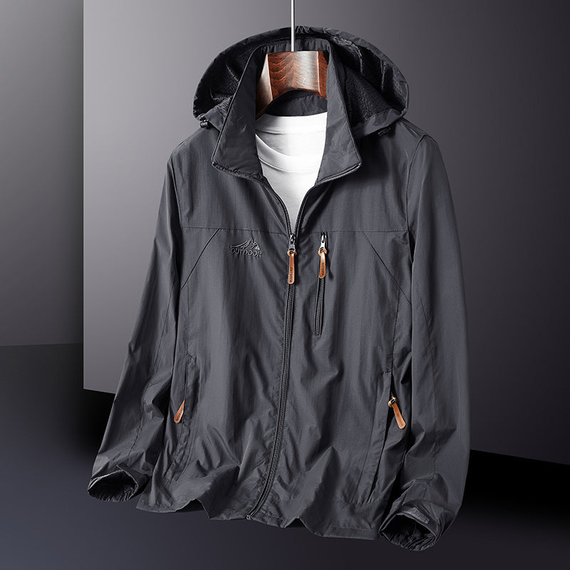 Bomber Jacket Men's Autumn Waterproof Breathable Detachable Cap Coat Outdoor Wo image 4