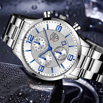 Luxury Mens Sports Casual Watches For Men Fashion Stainless Steel Calendar Quar image 8