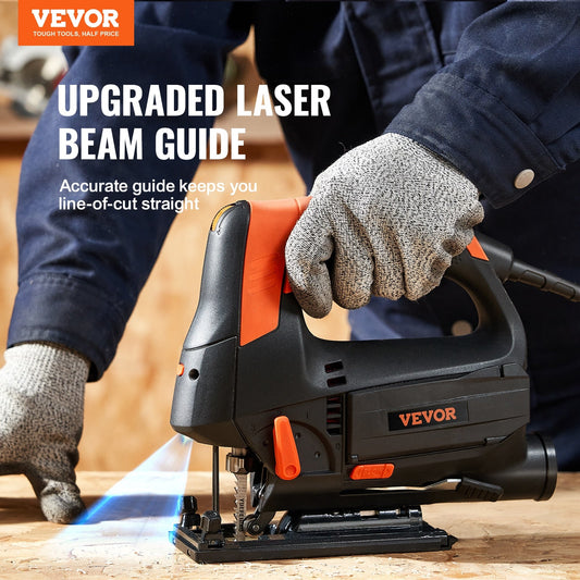 Jig Saw 6 Variable-speed Jigsaw with Laser Scale Ruler 4-Stage Orbital 0-