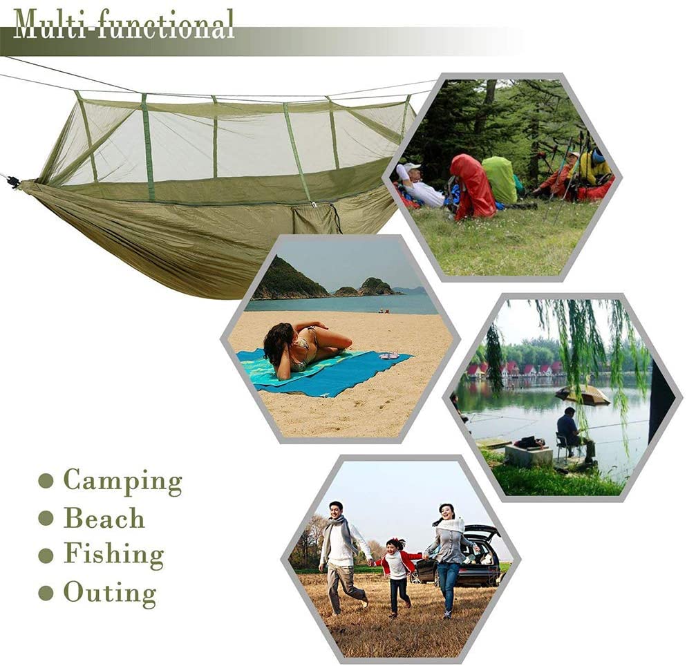 Portable Outdoor Camping Hammock With Mosquito Net 1-2 Person Go Swing Garden H image 11